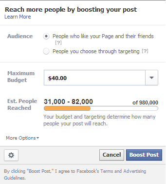 fb boost post targeting