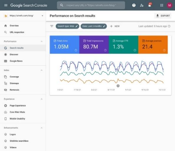 google search console interface