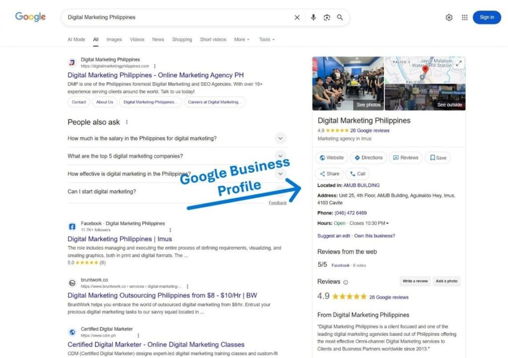 local seo sample on google search when it comes to NAP