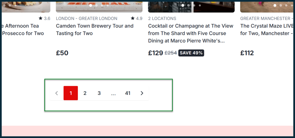 embedded pagination sample for SEO  
